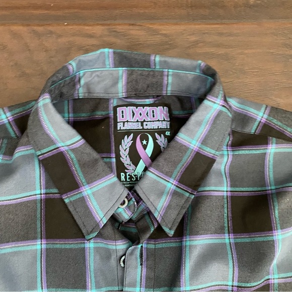 Dixxon check pattern long sleeve button down shirt men’s size 4XL - Picture 1 of 7